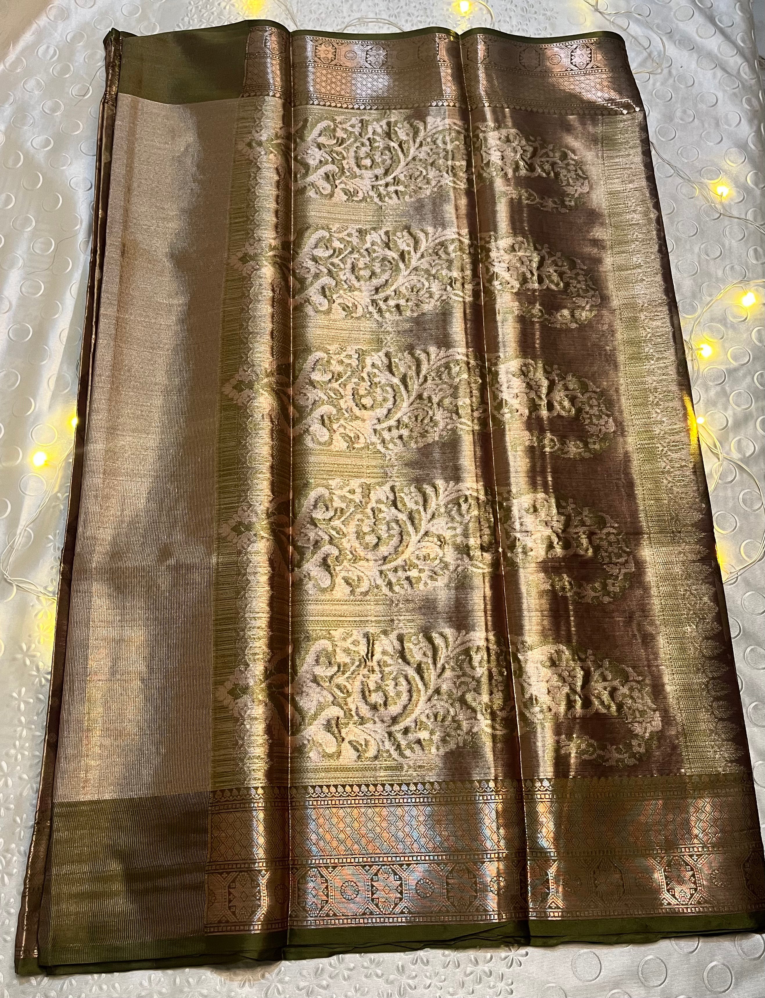 Soft metallic silky gold base with golden border - Premium quality and Wholesale Price Elegance