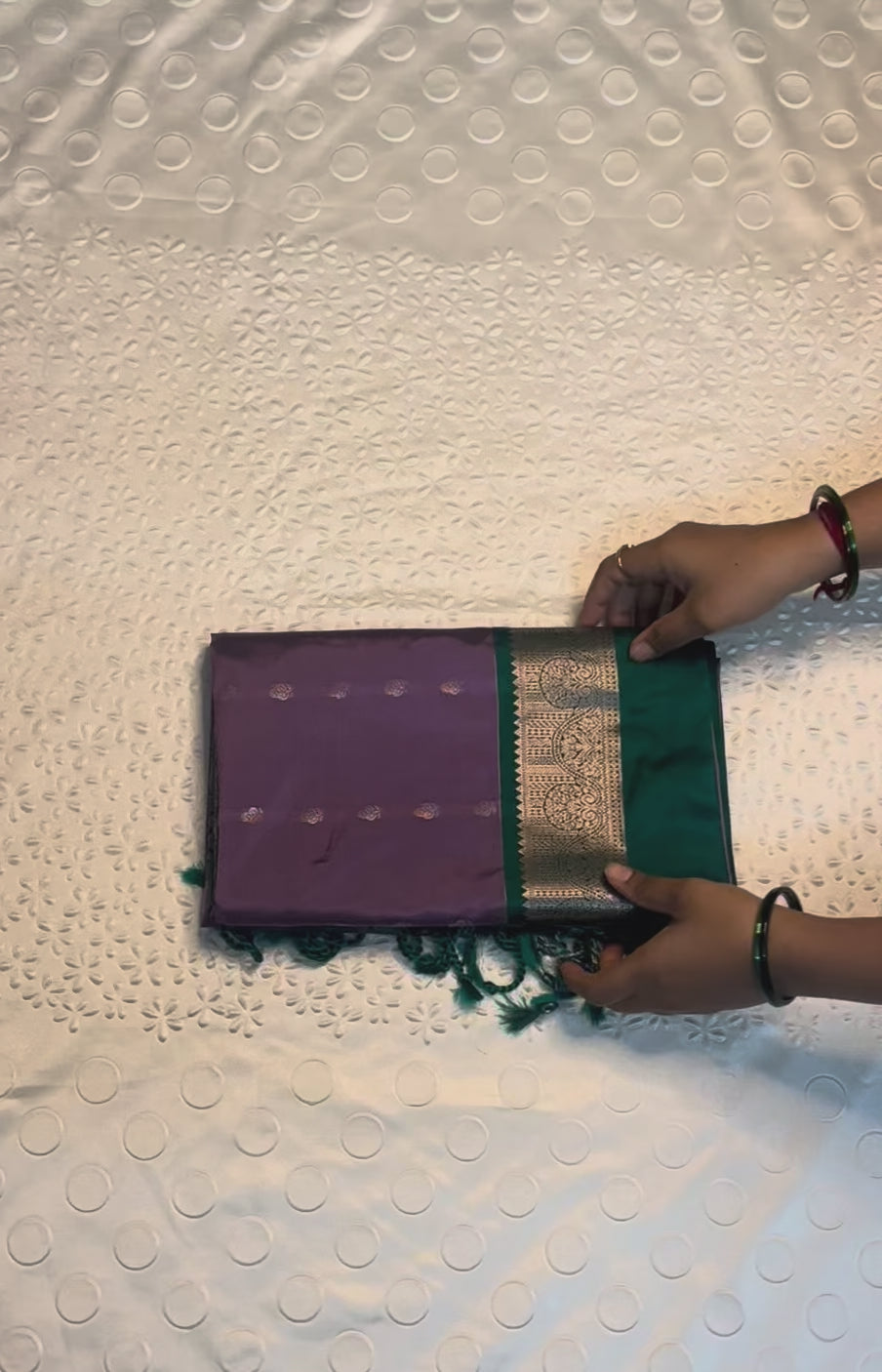 Purple and green semi silk saree - Premium quality and Wholesale price elegance